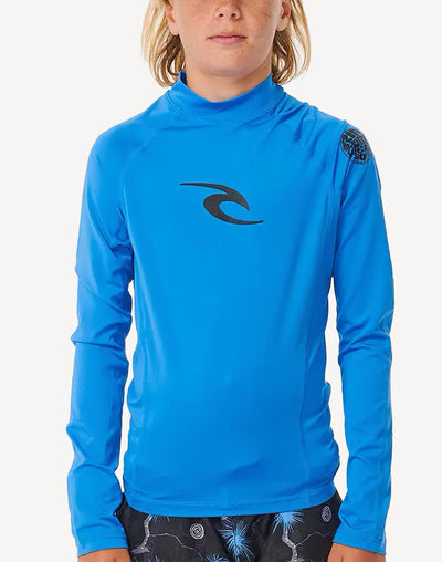 Boys Brand Wave UPF 50+ Long Sleeve Swim Shirt#color_blue