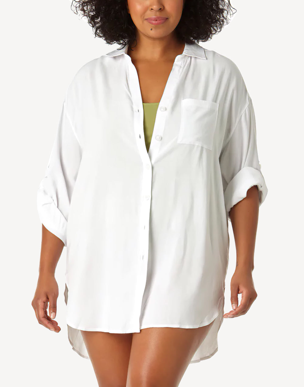 Plus size sale white button down