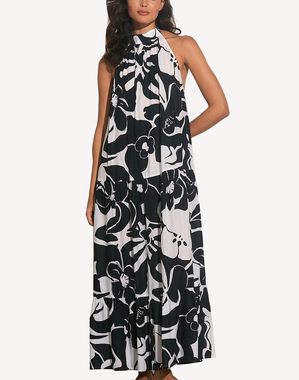 Halter Resort Dress (édition limitée print - Hibiscus Pink)