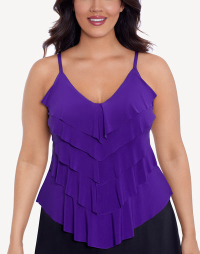 Solid Rachel Tankini Top#color_purple