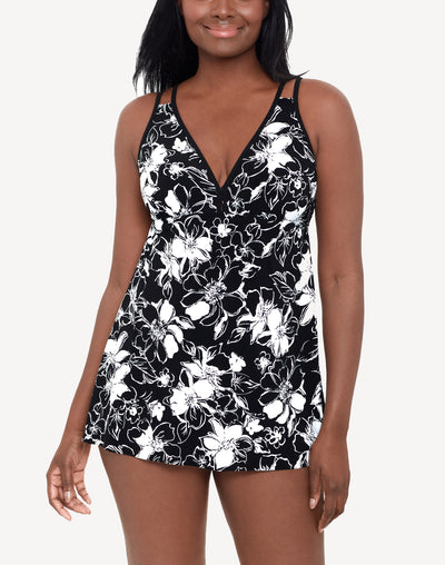 Summer Breeze Tracey Swimdress#color_summer-black-white