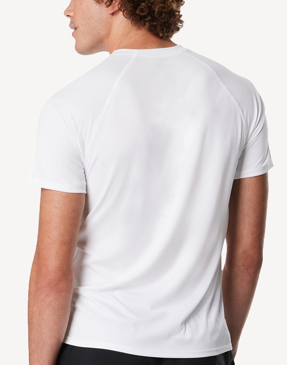 Men's Easy UPF 50 Short Sleeve Swim Shirt#color_white