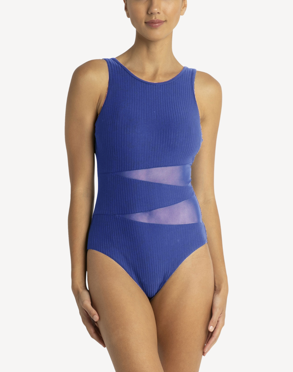 Reset Mesh High Neck Mastectomy One Piece Swimsuit