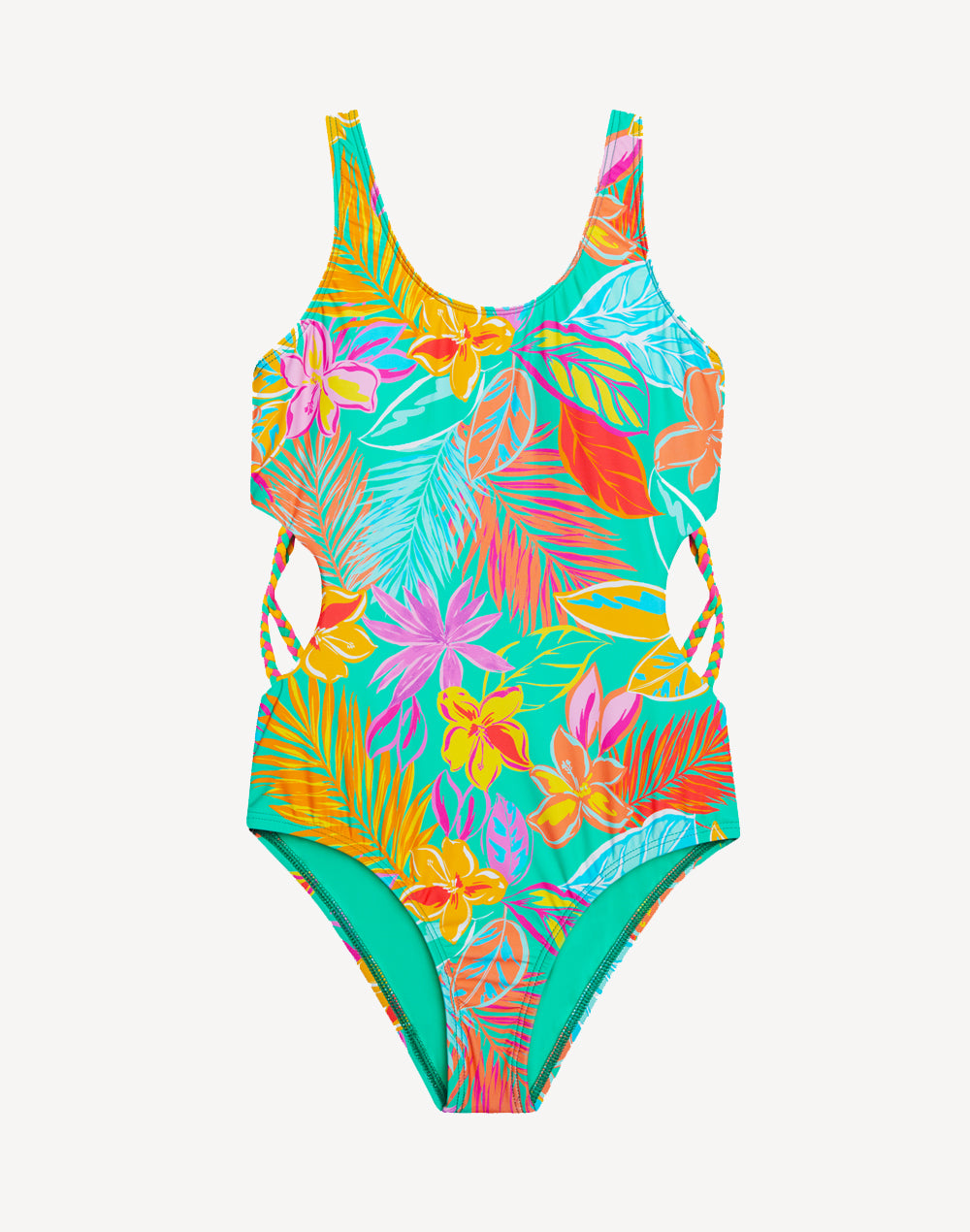 Girl's Cutout One Piece in Blue Bubble