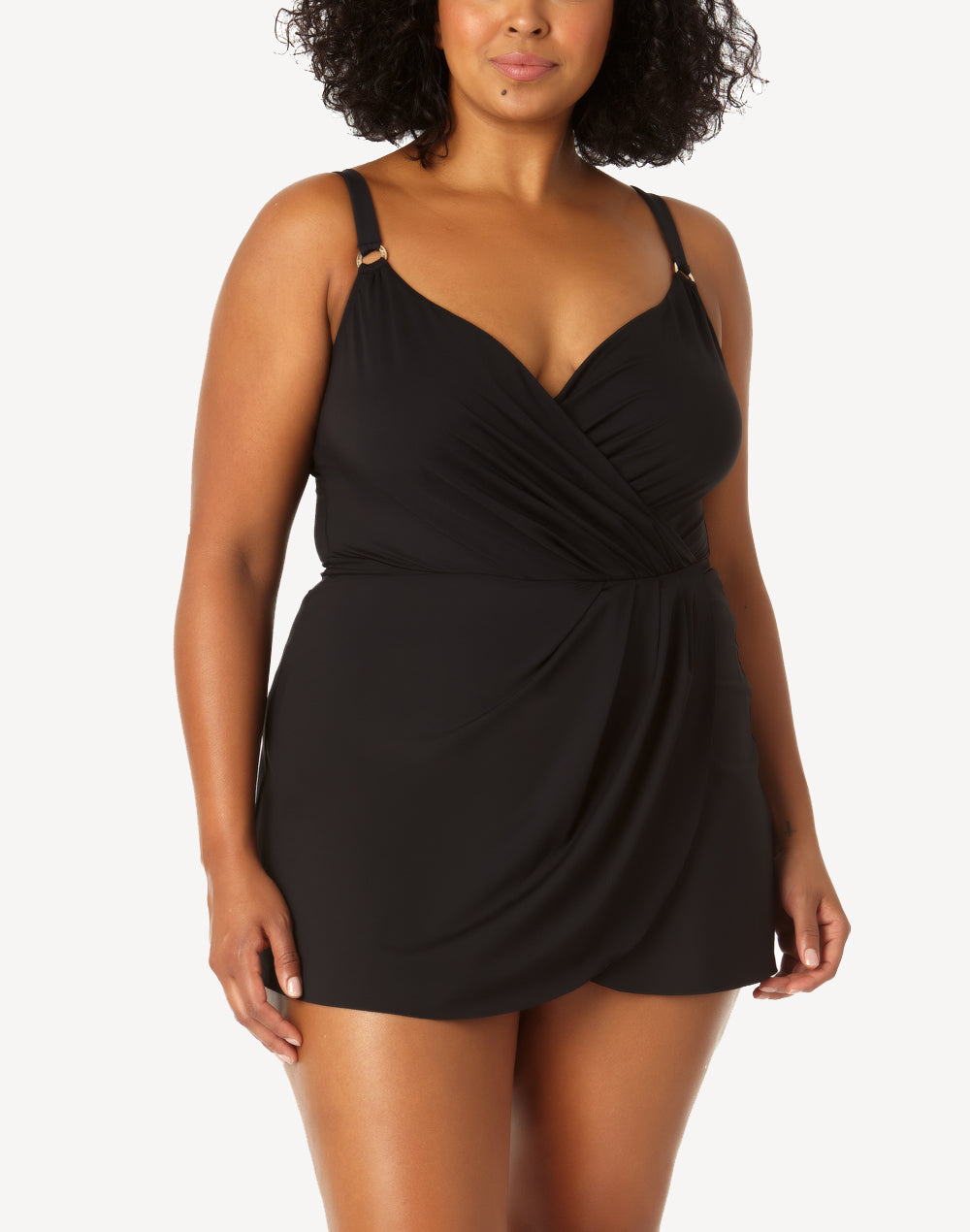 Solid Plus Size Swim Romper