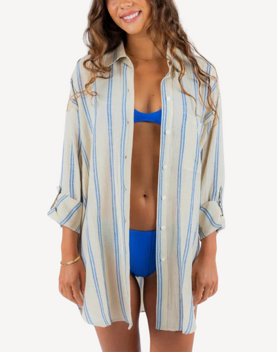 Premium Surf Holiday Stripe Shirt#color_holiday-stripe-cream-blue