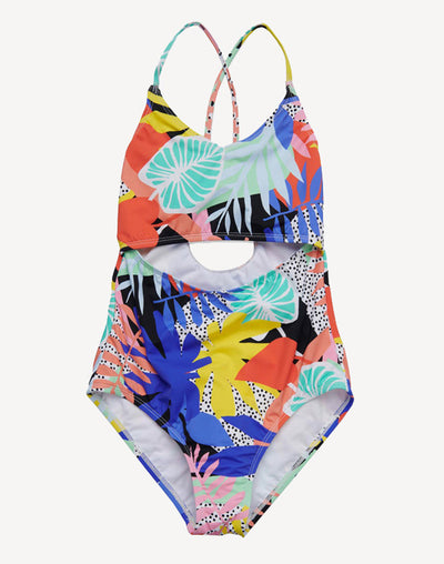 Cut Out X Back One Piece#color_funky-floral