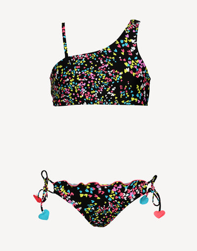 Hearts One Shoulder Bralette Bikini Set#color_black-hearts-multi