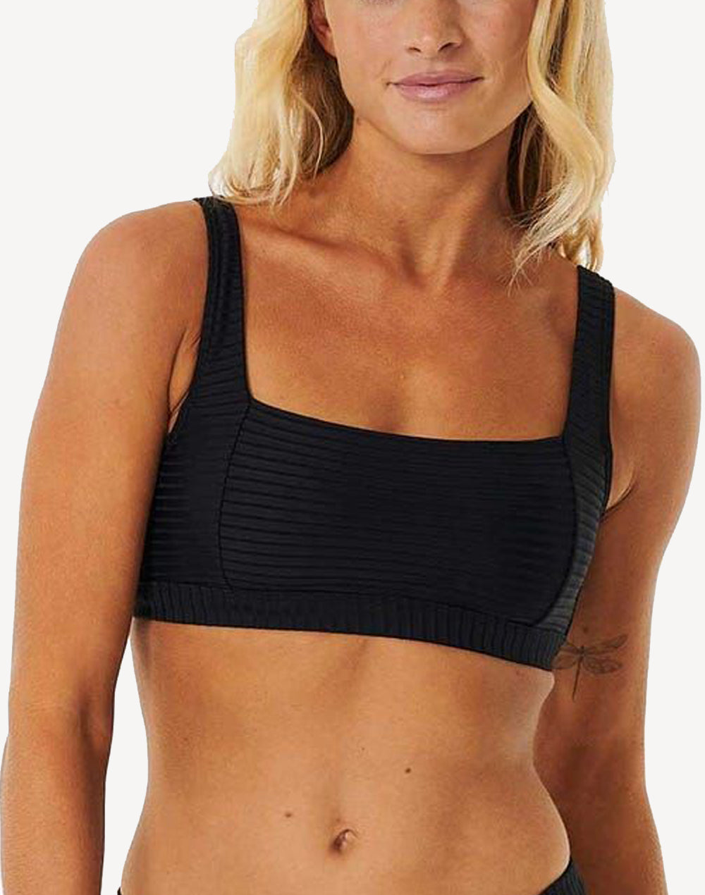 Premium Surf D/DD Crop Bikini Top#color_black