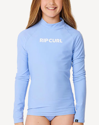Girls Classic Surf Long Sleeve UPF 50 Rashguard Shirt#color_classic-mid-blue
