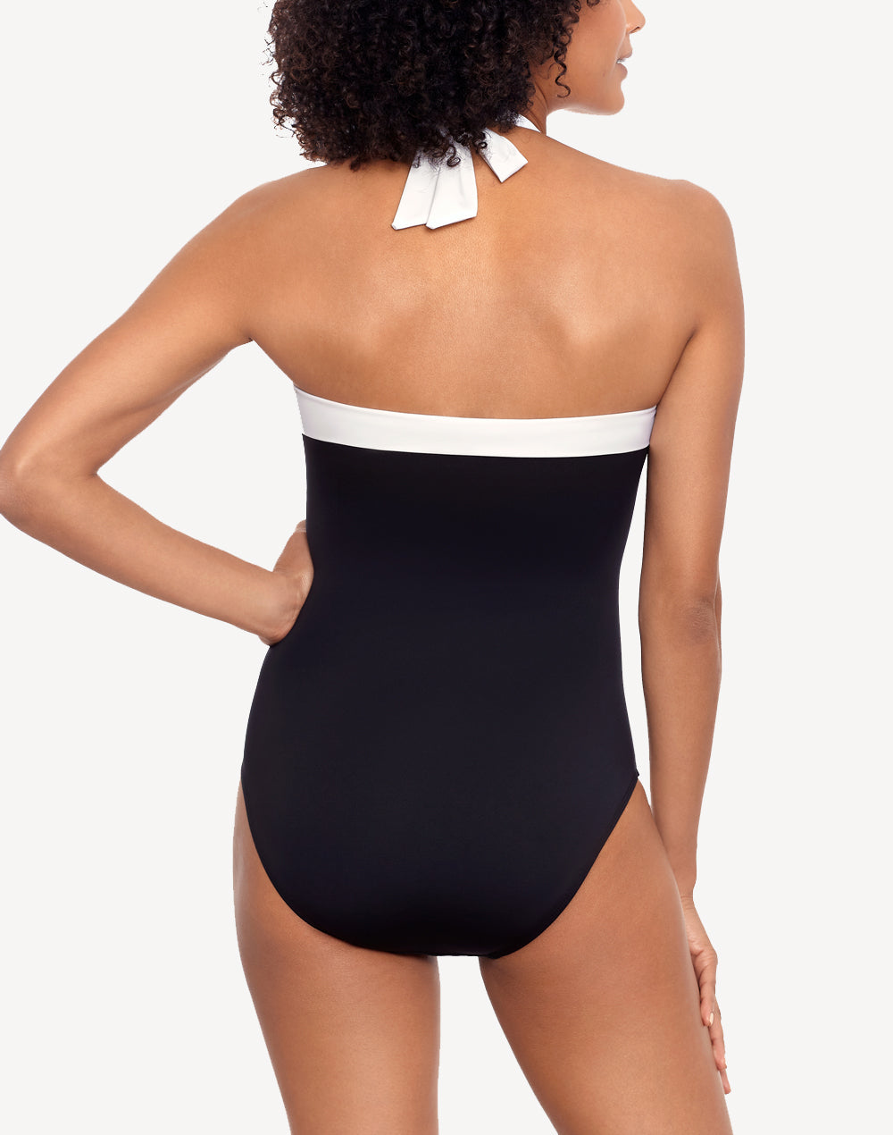Bel Air Shirred Bandeau One Piece#color_black