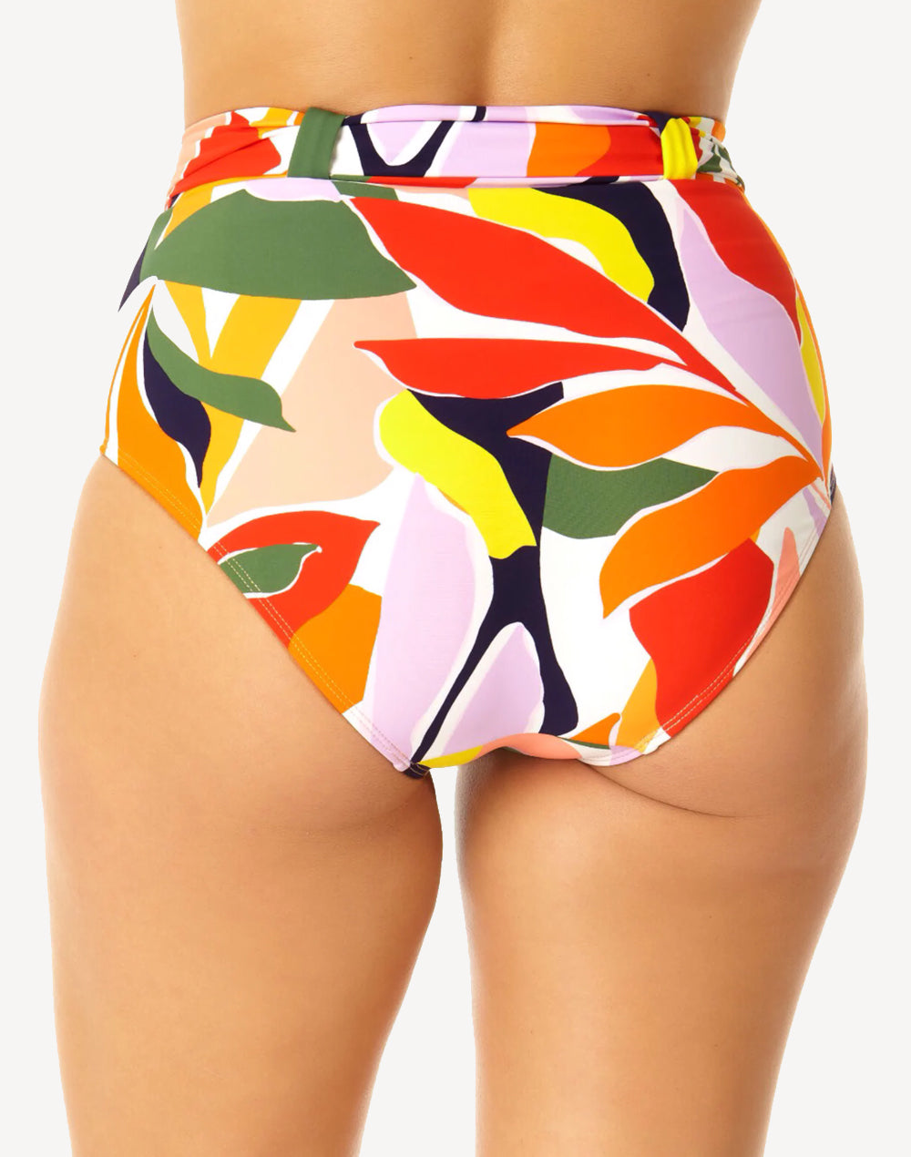 Palm Party High Waist Bikini Bottom#color_palm-party-multi