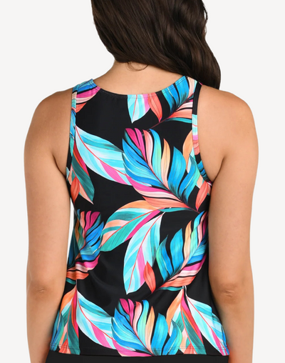 Moonlit Leaf High Neck Tankini Top#color_moonlit-multi