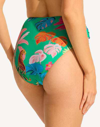 Tropica High Waist Wrap Front Bikini Bottom#color_tropica-jade
