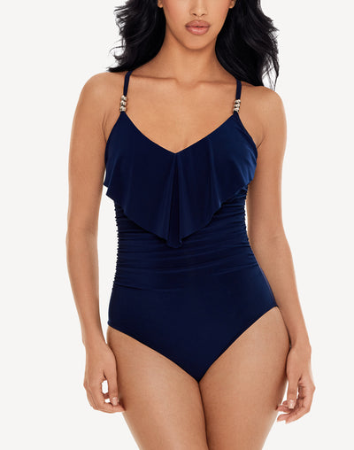 Isabel Ruffle One Piece#color_navy