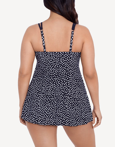 Funfetti Tracey Plus Size Swimdress#color_funfetti-black-white