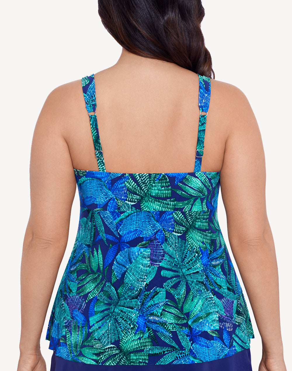 Mosaic Jungle Lily Tankini Top#color_mosaic-blue-multi