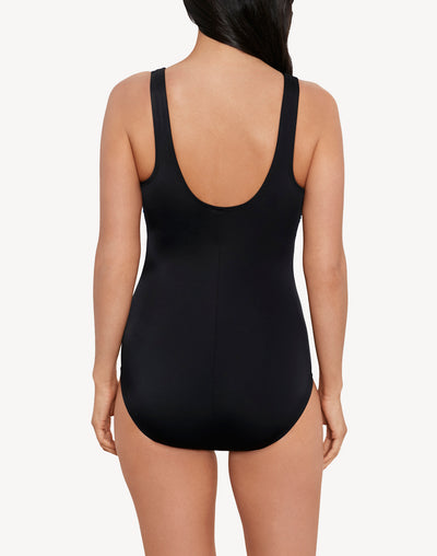 In Dotted Line High Neck One Piece#color_in-dotted-line-blue