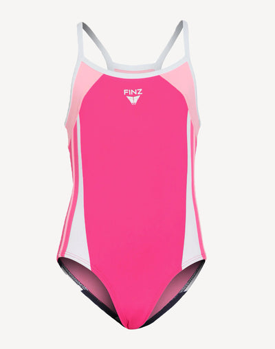 Girls Sportback Polyester One Piece#color_pink