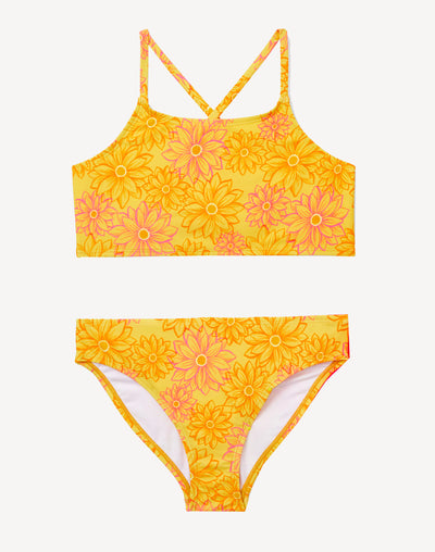 Girls Sunny Days High Neck Bikini Set#color_sunny-days-yellow
