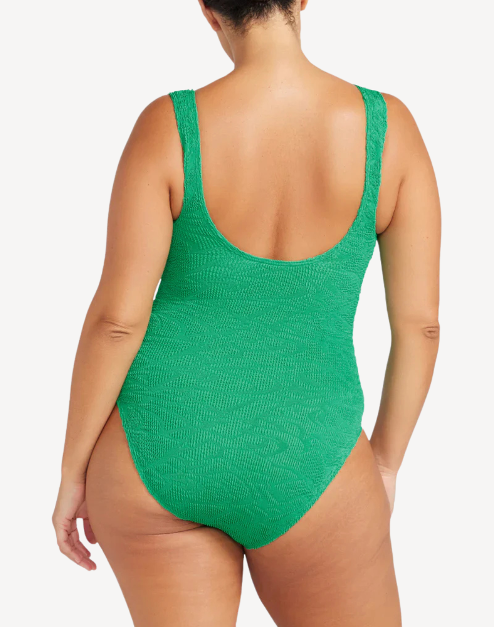 Arte Klimt Plus Size One Piece#color_arte-green-geo-jacquard