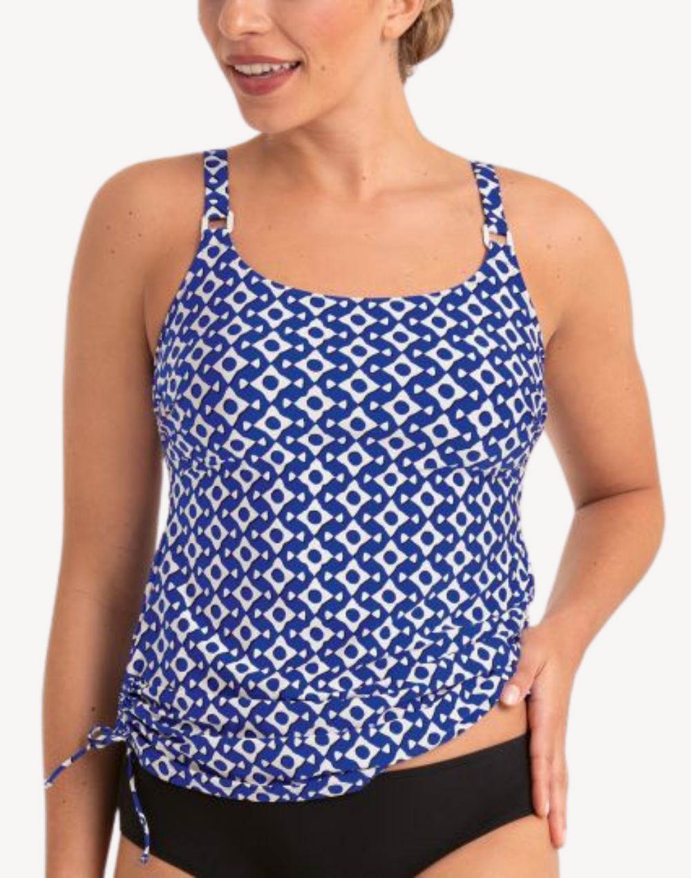 Blue Eyes Latina D Cup Mastectomy Tankini Top#color_eyes-ocean-blue