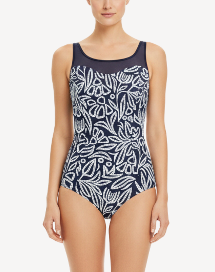Flower Dots Frascati Mastectomy One Piece Swimsuit