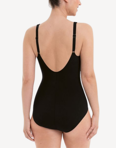 Geometric Tile Alva Mastectomy One Piece Swimsuit#color_geometric-black