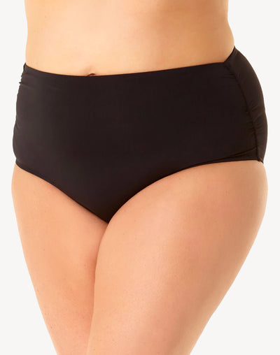 Live In Colour Plus Size Convertible Shirred Bottom#color_black