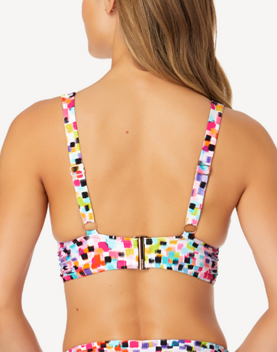 Abstract Dot Shirred Band Bikini Top#color_abstract-dot-multi