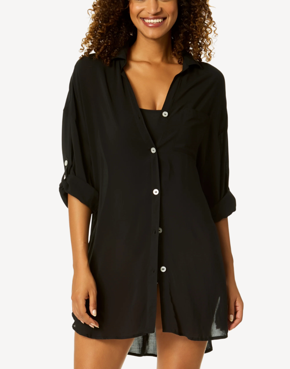 Boyfriend Button Down Cover Up
