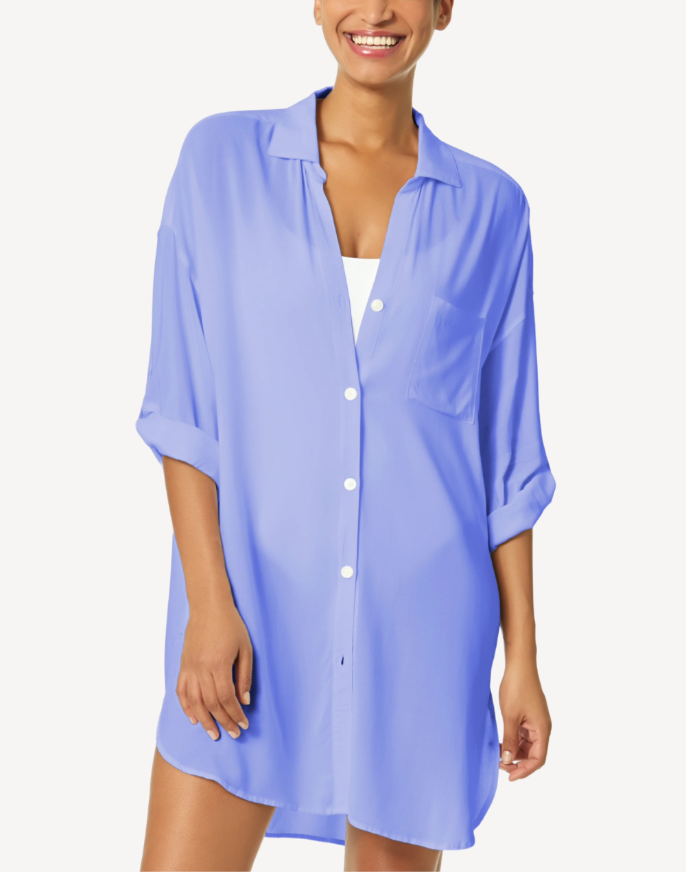 Live In Colour Button Down Shirt Cover Up