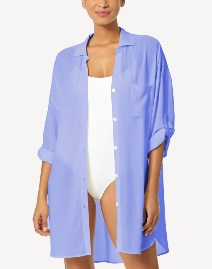 Live In Colour Button Down Shirt Cover Up