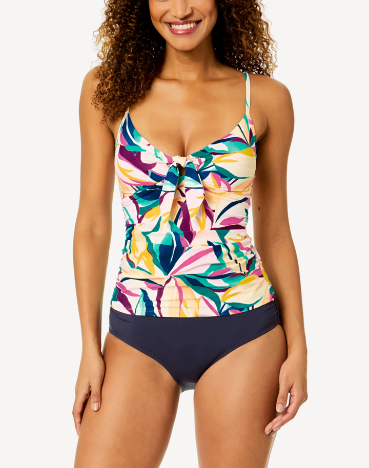 Mexican Riviera Bunny Tie Keyhole Tankini Top