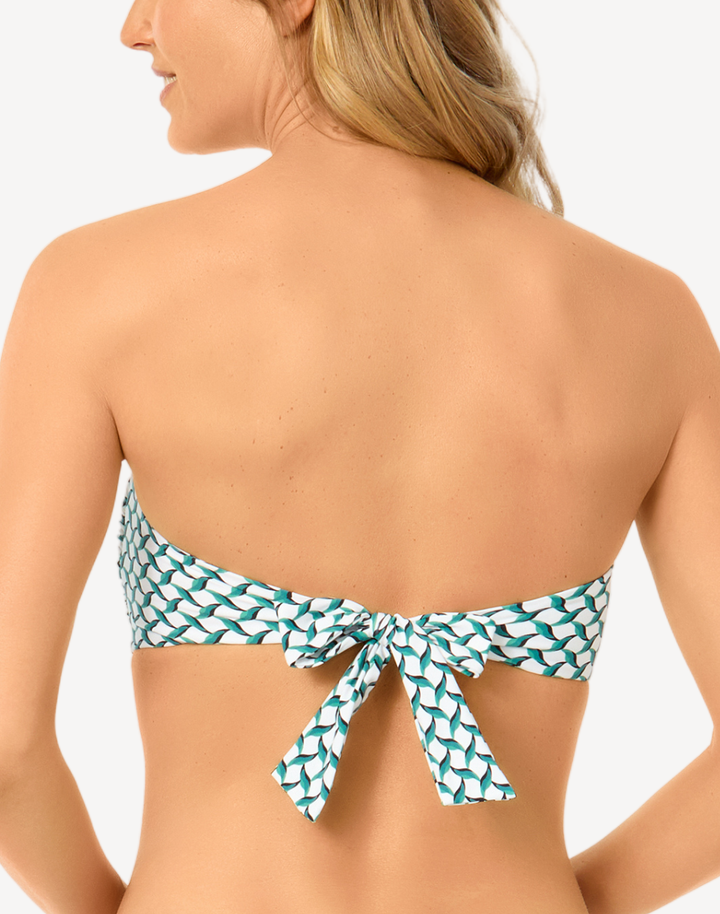 Neo Geo Twist Bandeau Bikini Top