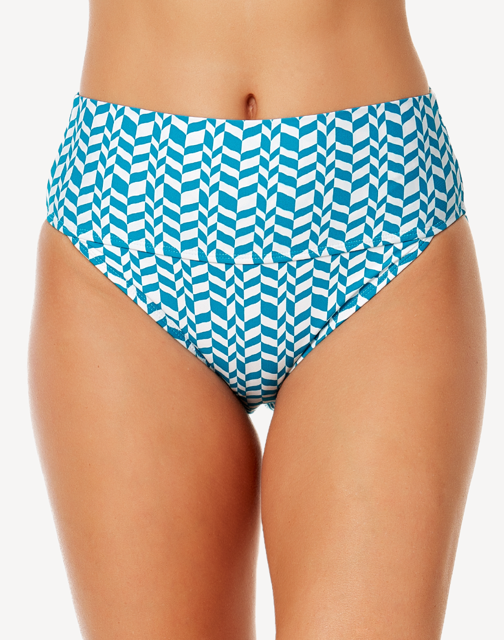 Ripple Geo High Waist Bikini Bottom#color_ripple-geo-blue-white