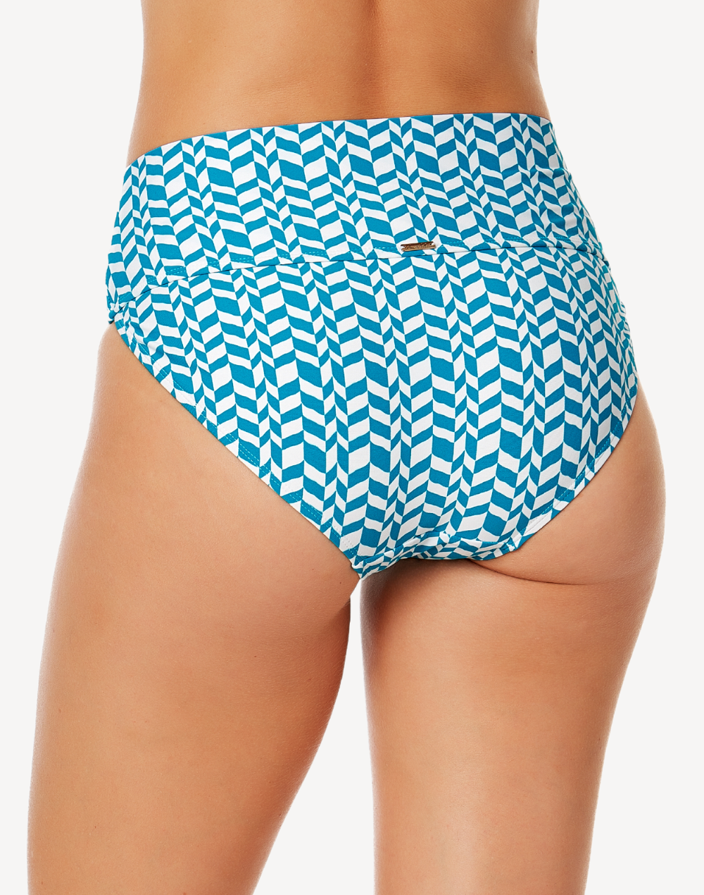 Ripple Geo High Waist Bikini Bottom#color_ripple-geo-blue-white