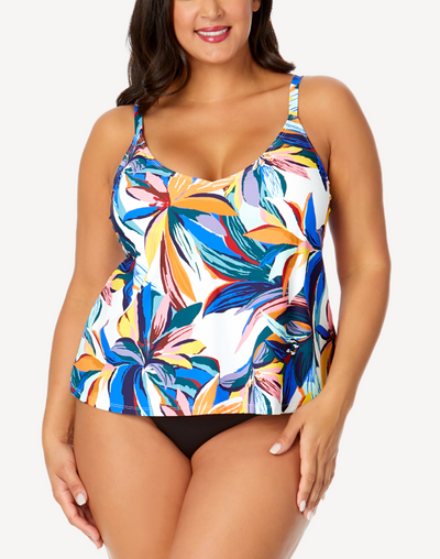 Riviera Floral Easy Triangle Plus Size Tankini Top#color_riviera-floral-multi