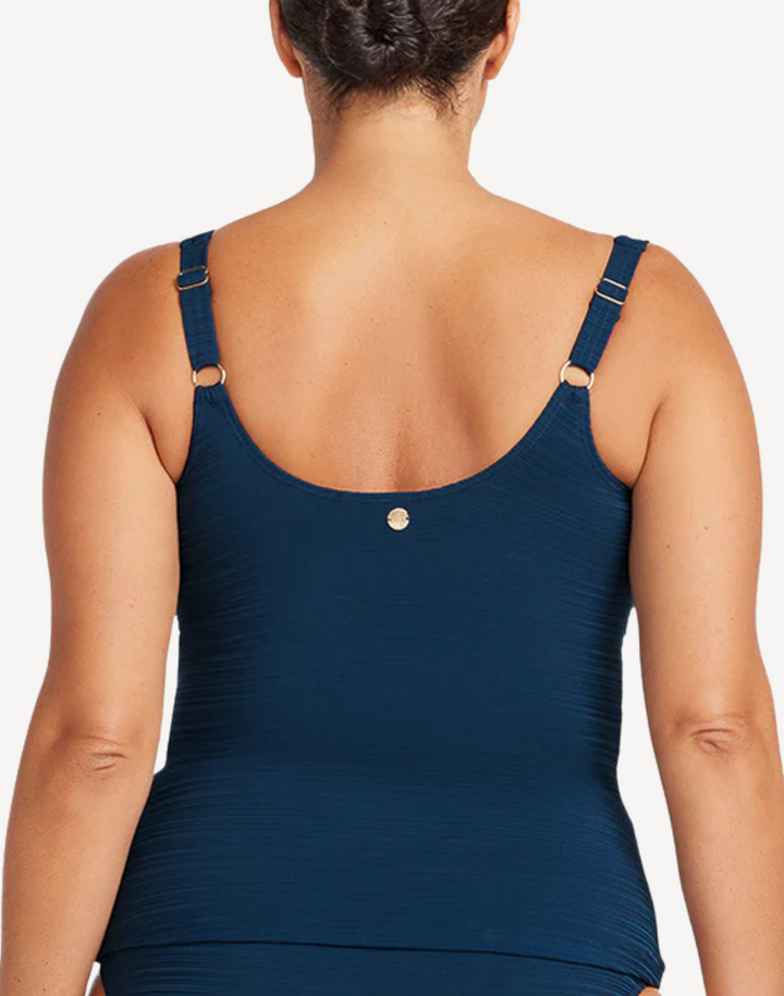 Aria Navy Delacroix Plus Size Tankini Top