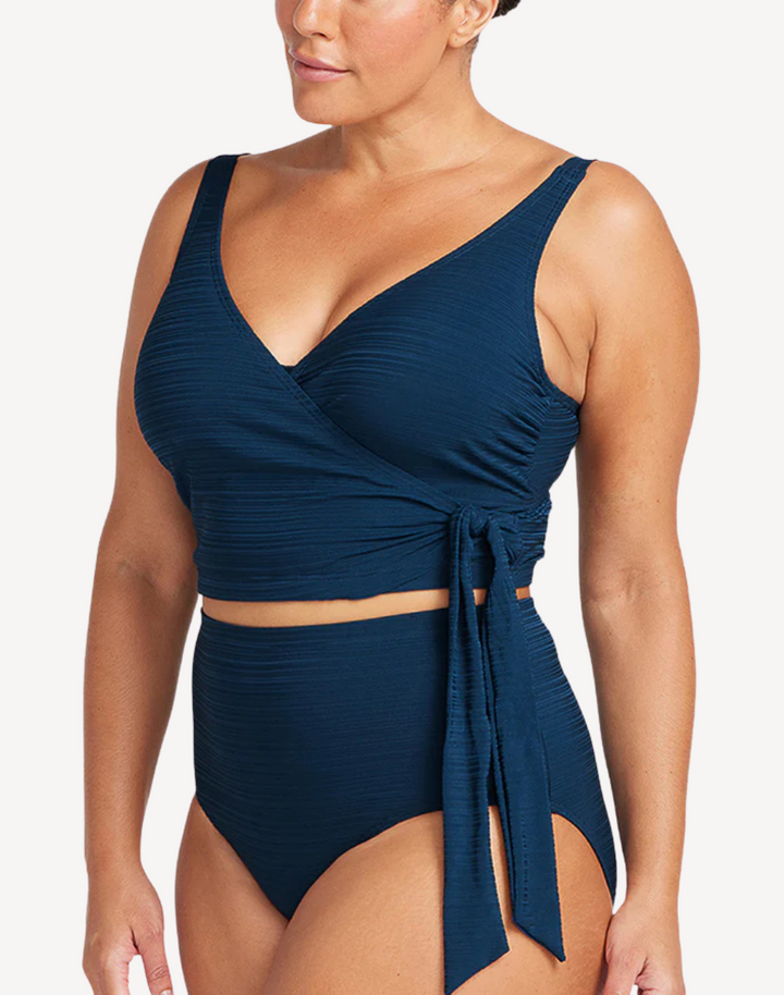 Aria Navy Hayes Plus Size Bikini Top