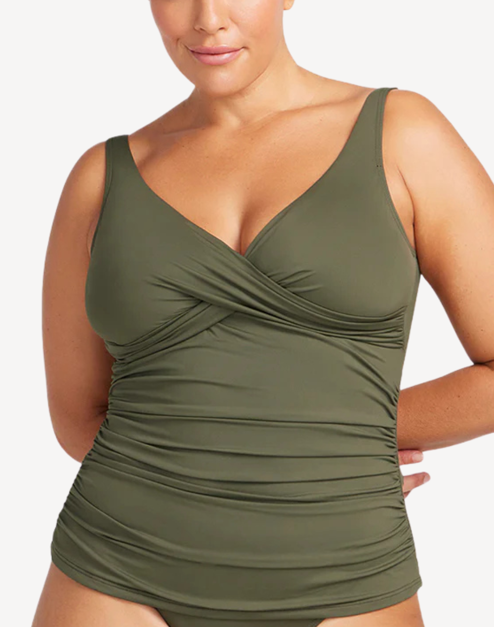 Solid Delacroix Plus Size Tankini Top