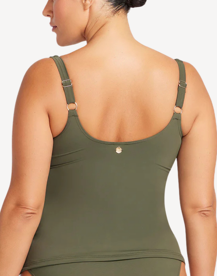 Solid Delacroix Plus Size Tankini Top