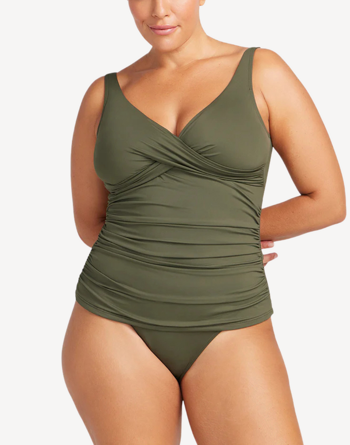 Solid Delacroix Plus Size Tankini Top