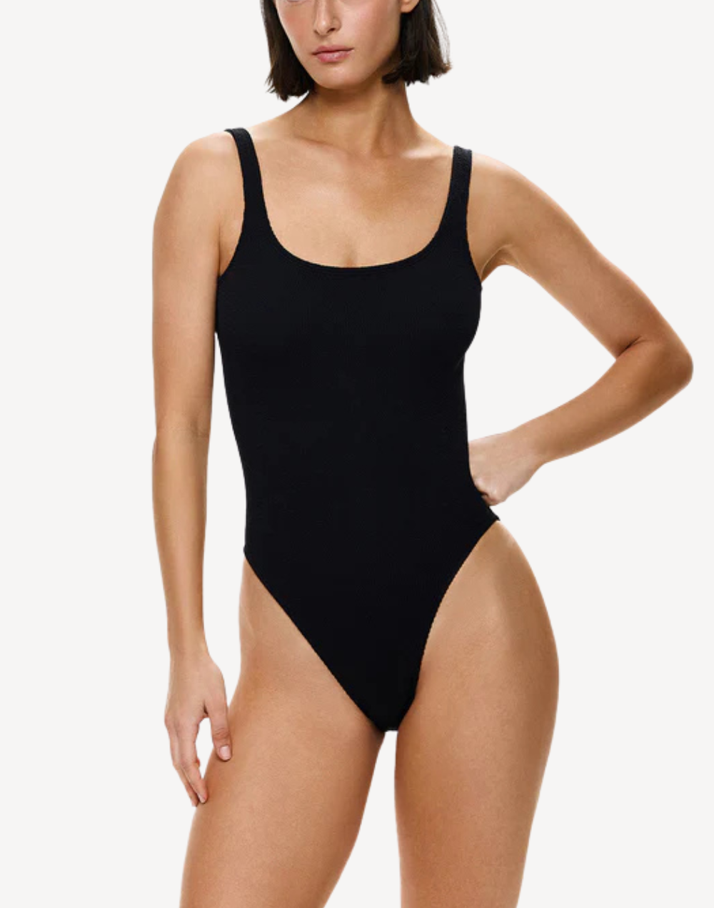 Tubular Square Neck One Piece Swimsuit