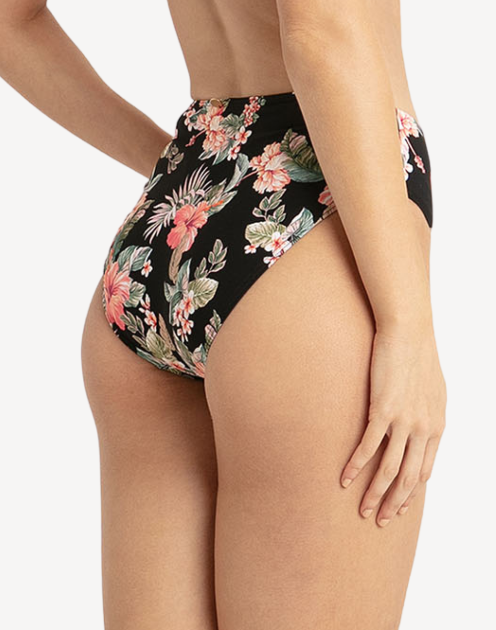 Chile Mid Rise Bikini Bottom#color_chile-black