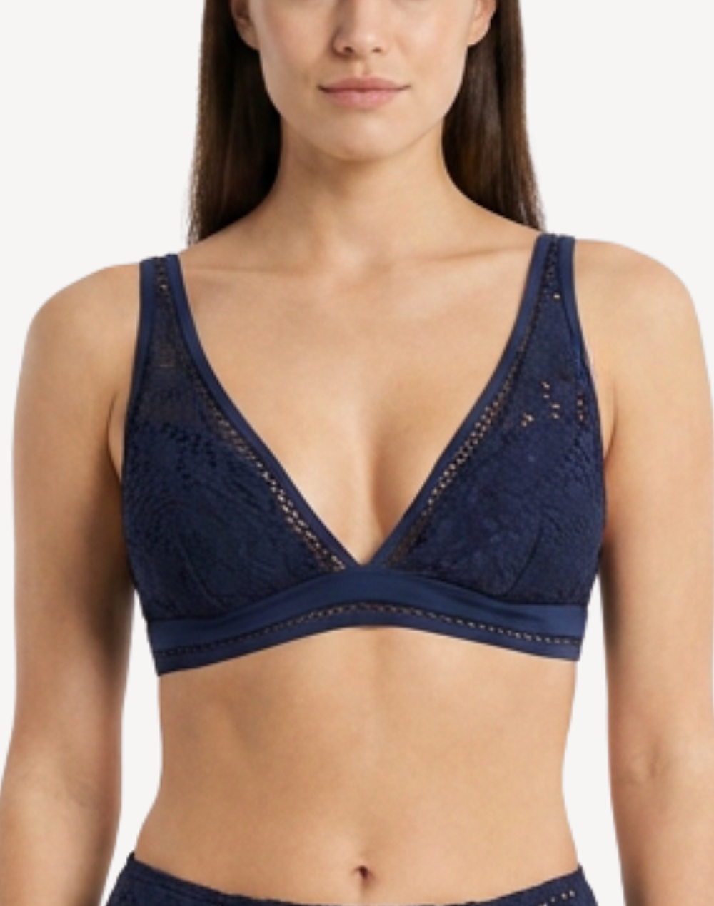 Infinity Lace Cross Front D Cup Bikini Top#color_infinity-ink-blue