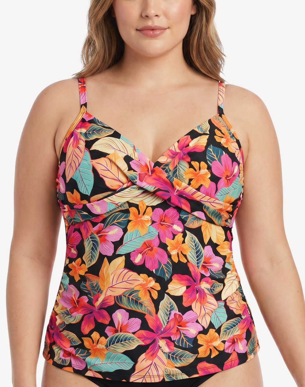 Phuket Twist Front Tankini Top#color_phuket-black