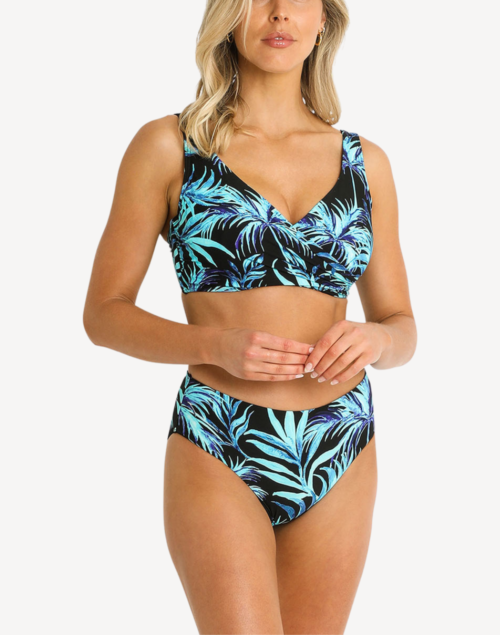 Pina Colada Mid Rise Bikini Bottom#color_pina-colada-black