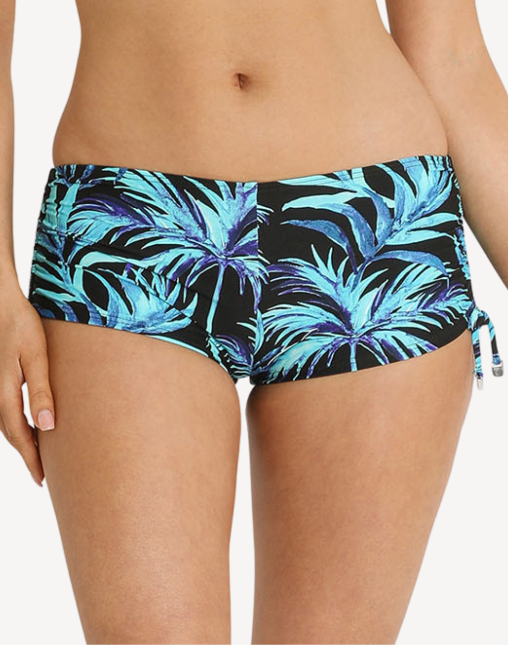 Pina Colada Tie Side Boyshort Bottom#color_pina-colada-black