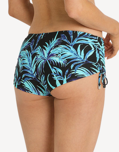 Pina Colada Tie Side Boyshort Bottom#color_pina-colada-black